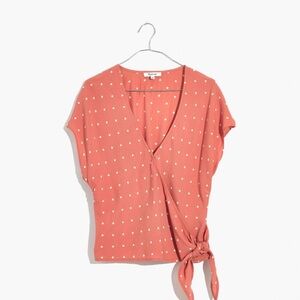 Madewell Sash-Tie Wrap In Polka Dot